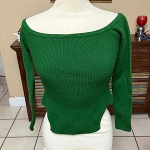 Forever 21 Vibrant Green Off-Shoulder Sweater